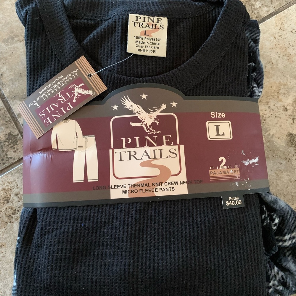 NWT PINE TRAILS MENS 2 piece pajama set size large